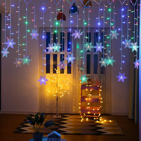 Guirxiété Lumineuse LED pour Décoration de Noël, Rideau Glaçon