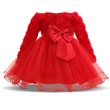 Robe pour petites filles de 0 à 2 ans, robe de bal rouge