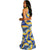 2023 Sexy Tie Dye Striped Print Sleeveless Mermaid Dress