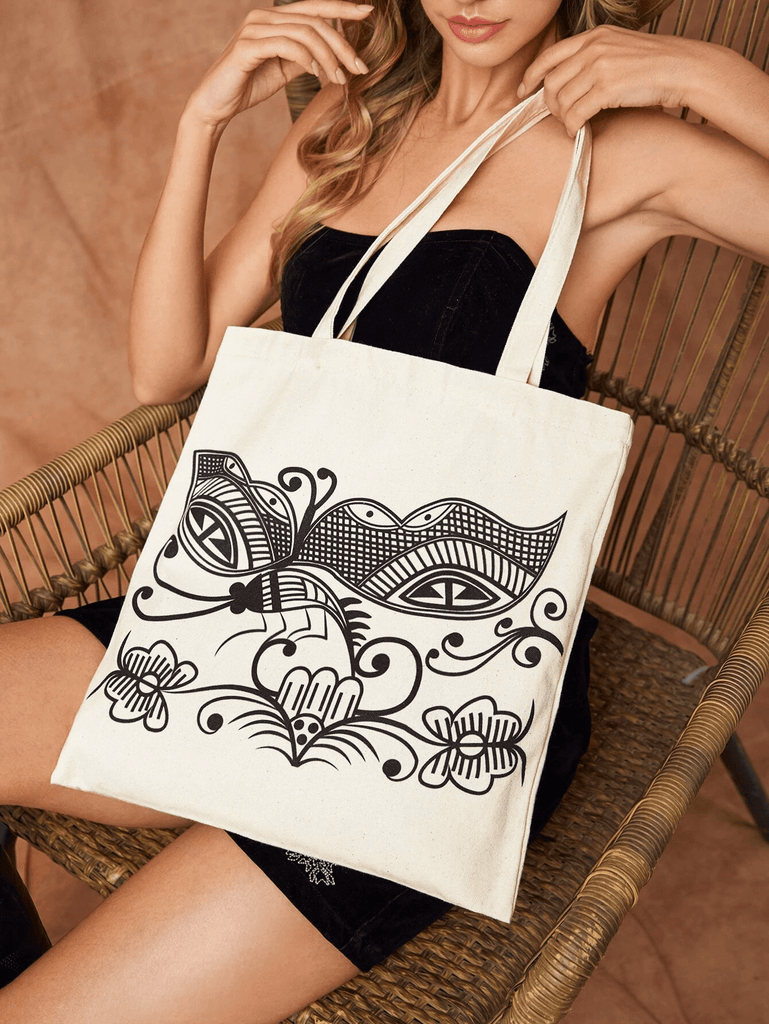 Butterfly Print Canvas Tote Bag | tote bag | shopping bag | cloth bag