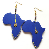 African wooden Earrings / African map Earrings