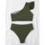 One-shoulder Bandeau Bikini Ruffle Swimsuit