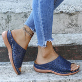 Sandales compensées pour femmes d'été chaussures à plateforme à bout ouvert 