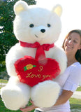 American Made  Valentine Day Giant White Teddy Bear