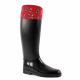 BiggDesign Cats Rain Boots, Rain boot, 40 Size, Black Boots, Custom