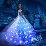 Robe lumineuse à LED La Reine des Neiges, Princesse Elsa pour filles