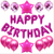 Happy Birthday Letter Balloons Rose Gold Silver Foil Alphabet Star Hea