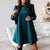Single Breasted Short Dress Round Neck Solid Loose Dress