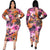 CM.YAYA Women Plus Size Dress Print Full Sleeve V-neck Stretchy Bodycon Skinny Dresses