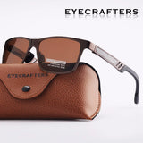 Eyecrafters Brown Designer Men's Aluminum Polarized Sunglasses