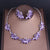 Noble Purple Crystal Bridal Jewelry Sets Necklaces Earrings Crown