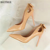 Spring Patent Leather Fashion Bowtie Women's Shoes Back Heel