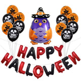 Happy Halloween Pumpkin Owl Aluminum Film Balloons