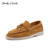 Smile Circle/cow-suede loafers