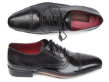 Paul Parkman Captoe Oxfords pour hommes Chaussures noires (ID#5032-BLK)