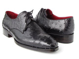 Paul Parkman Chaussures derby en autruche véritable pour hommes de couleur noire (ID#33B76-BLK)