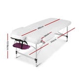 Zenses Table de massage portable en aluminium à 3 plis Beauté du lit de massage