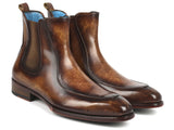 Paul Parkman Men's Brown Handpainted Chelsea Boots Goodyear Welted