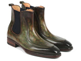 Paul Parkman Men's Green Handpainted Chelsea Boots Goodyear Welted