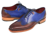 Paul Parkman Men's Wingtip Oxford Goodyear Welted Blue & Brown