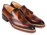 Paul Parkman Norwegian Welted Tassel Loafers Brown Burnished