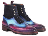 Paul Parkman Three Tone Wingtip Boots Rubber Sole (ID#9736PTN)