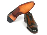 Paul Parkman Goodyear Welted Chaussures Oxford marron et vertes pour homme