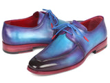 Paul Parkman, Chaussures Derby Tablier Turquoise & Violet Homme (ID#23SX84)