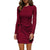 Women's Loose Casual Front Tie Long Sleeve Bandage Dress
