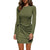 Women's Loose Casual Front Tie Long Sleeve Bandage Dress