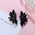  New Korean Statement Earrings for women Black Cute