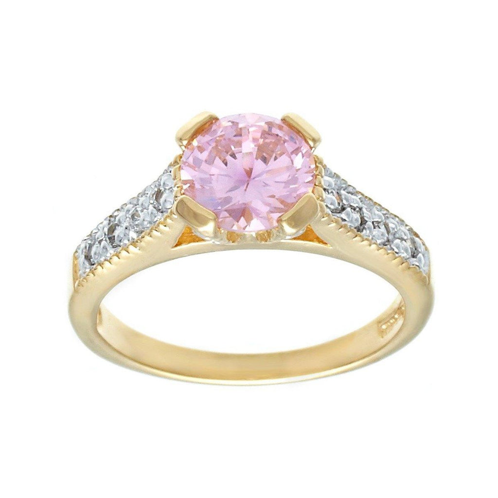 Very Fine Classic Engagement Solitaire Pink Clear Ring