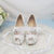New White Lace flower shoes woman High heels