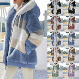 Oversized Jacket for Women 2023 New Autumn Winter Warm Plush Pocket Hooded Streetwear Loose