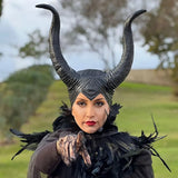 Chapeau en cornes de démon de la reine noire, masque, couvre-chef d'animal, robe de coiffure d'halloween