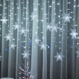 Guirlande lumineuse LED flocons de neige de noël, 3.2M, rideau lumineux clignotant, étanche