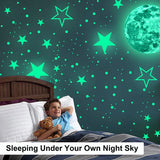 50/100Pcs 3D Star And Moon Luminous Wall Stickers Home Decorations