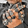 Gothic Punk Skull Ring Vintage Steampunk Men's 316L Stainless Steel Ring Hiphop Motorcycle Rock Biker Jewelry Wholesale