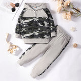 2023 Autumn and Winter Set Long Sleeve Camo Hooded