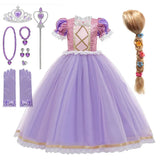 Robe de princesse Disney Raiponce pour enfants, anniversaire, carnaval, fête d'Halloween