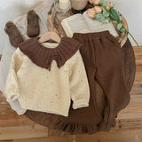 Korean Suit For Girls Retro Girl Outfits Cardigan Knit Sweater