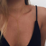 Simple Gold Silver Color Chain Choker Necklace