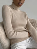 Heliar Women Fall Turtleneck Sweater Knitted Soft Pullovers Cashmere Jumpers