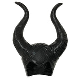 Black Queen Witch Demon Horns Hat Mask Cosplay Animal Headpiece Halloween Headdress Dress