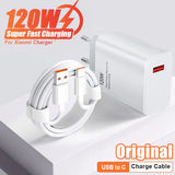 Original 120W Fast Charging MAX USB Charger Type C Cable
