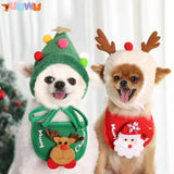 Dog Cat Pet Christmas Hats Slobbers Bibs Teddy Law Dou Tomei Autumn Winter Clothes