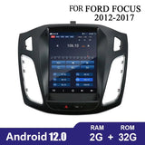 Pour Ford Focus 3 Mk 3 2012-2017 pour écran de style Tesla Android 12.0 autoradio multimédia lecteur vidéo Navigation GPS bluetooth
