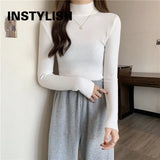 Women Autumn Winter Turtleneck Sweater Vintage Solid Basic Knitted Tops