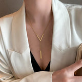 V-shaped long sexy Clavicle Necklace