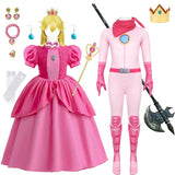 Peach Princess Cosplay Dress Girl Movie Role Playing Costume Birthday Party